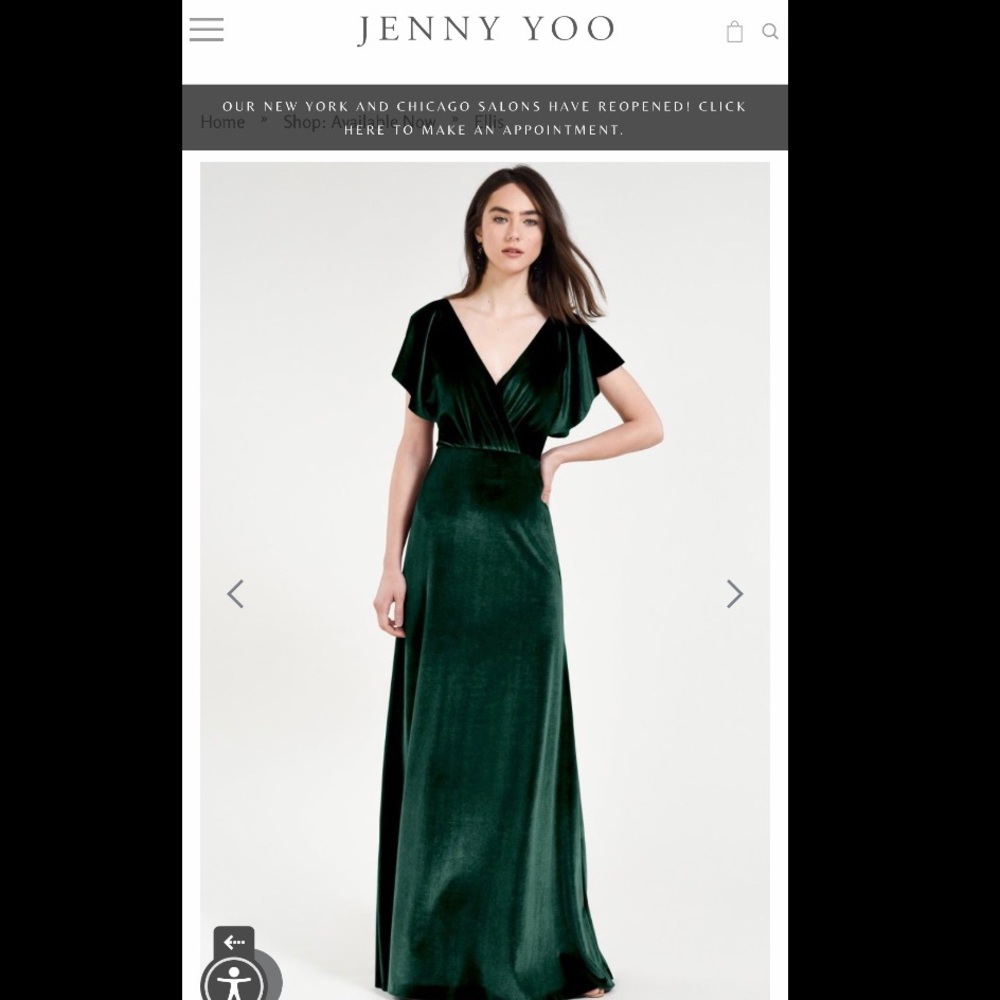 Jenny Yoo Ellis Velvet Bridesmaid Dress- Emerald